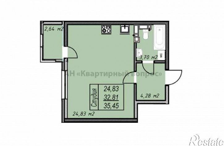 1-комн квартира в новом доме Супсехское ш, 47