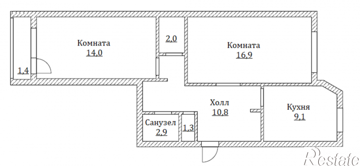 2-комн квартира Г.Димитрова ул, 41в