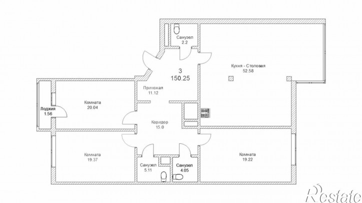 3-комн квартира Сержанта Колоскова ул, 8