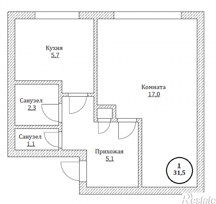 1-комн квартира Г.Димитрова ул, 24