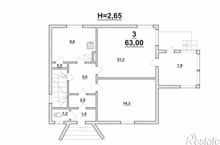 3-комн квартира Аральская ул, 7