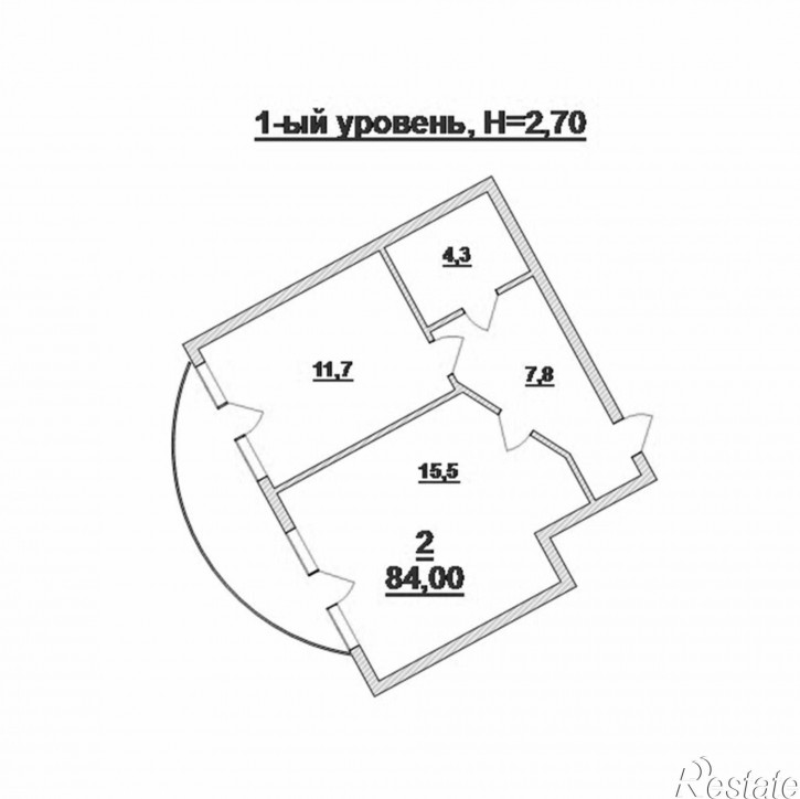 2-комн квартира Комсомольский пер, 3