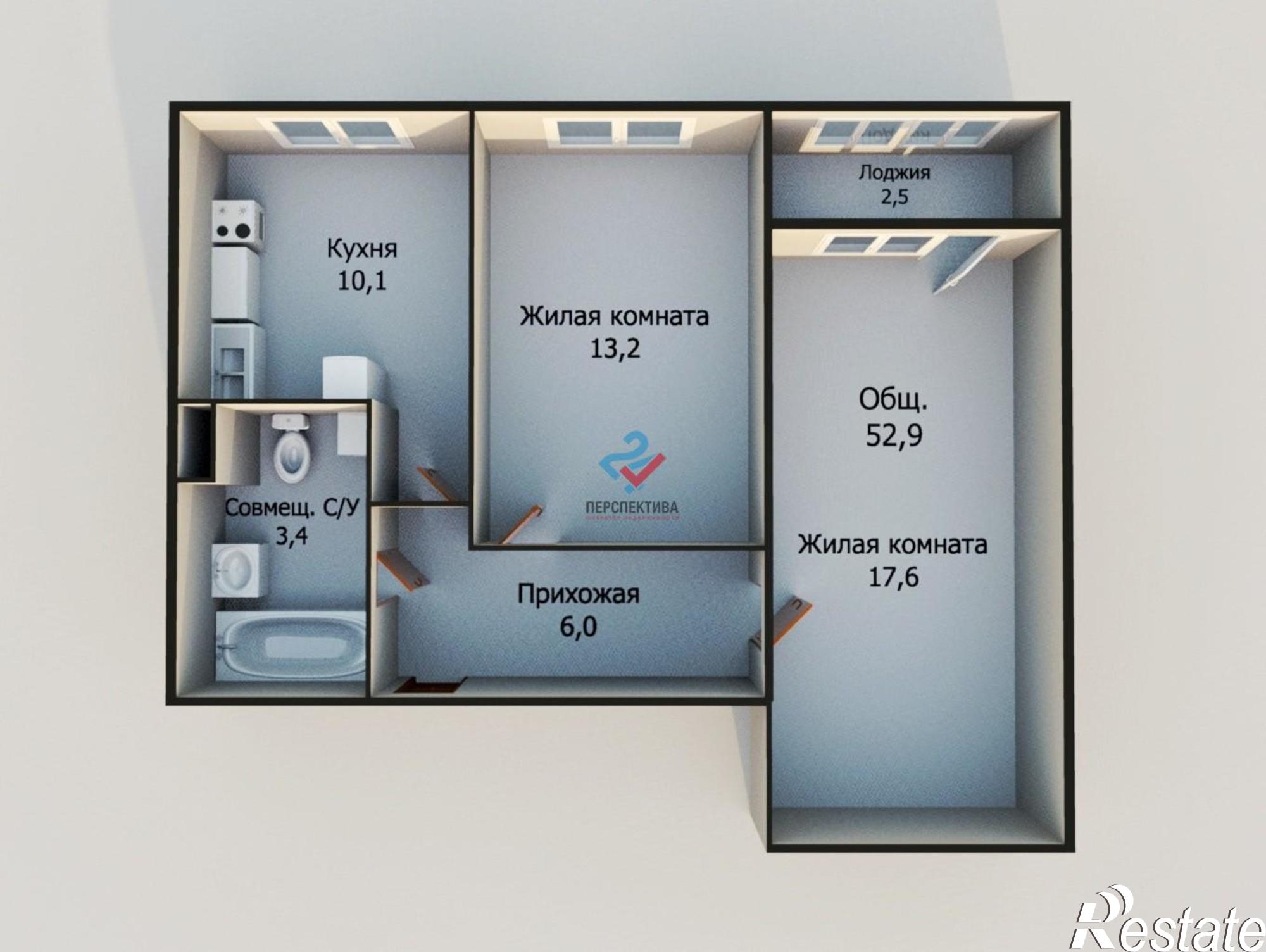 Купить квартиру за 3 928 500 рублей на Ладожская улица, с3