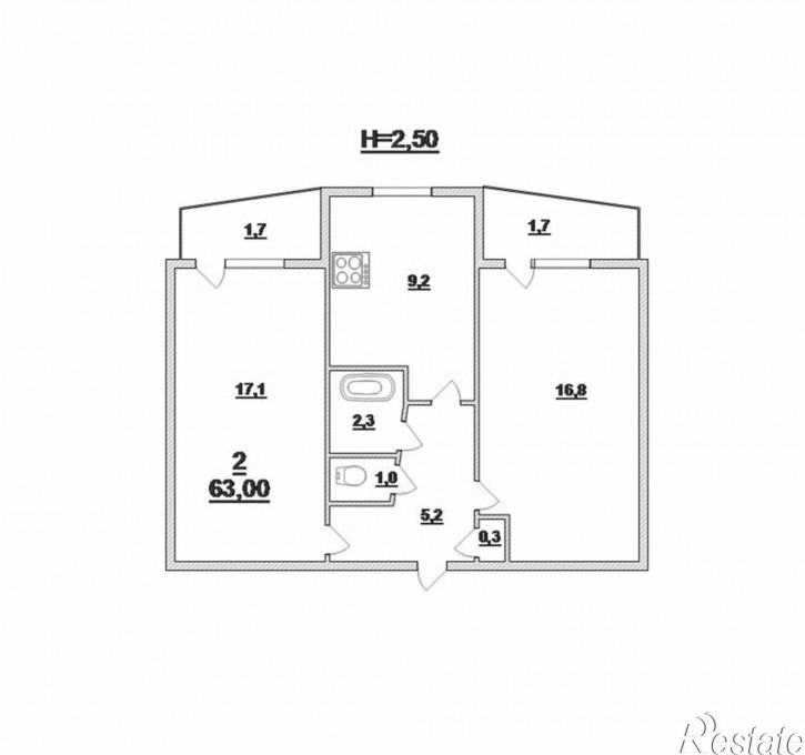2-комн квартира Пионерская ул, 3 А