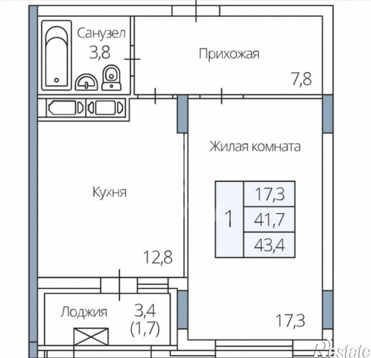 1-комн квартира в новом доме Березовая Роща улица, 4А