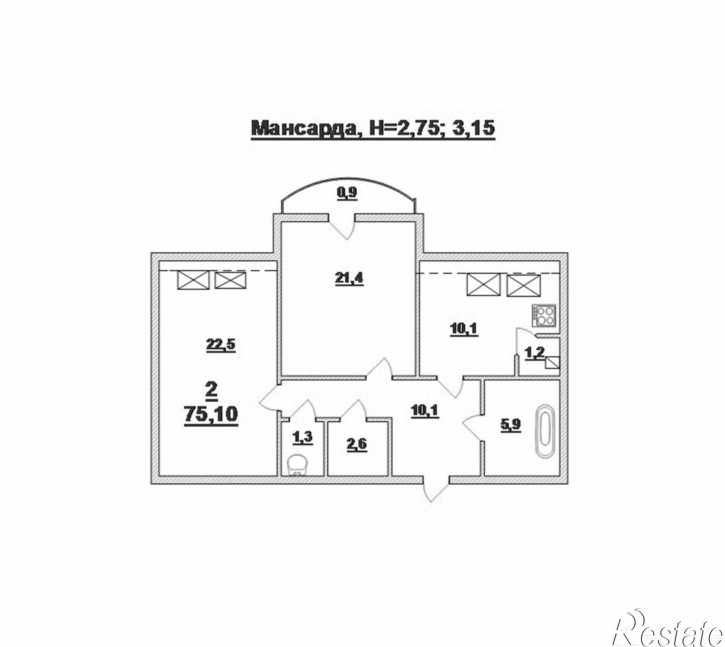 2-комн квартира Чувашская ул, 6