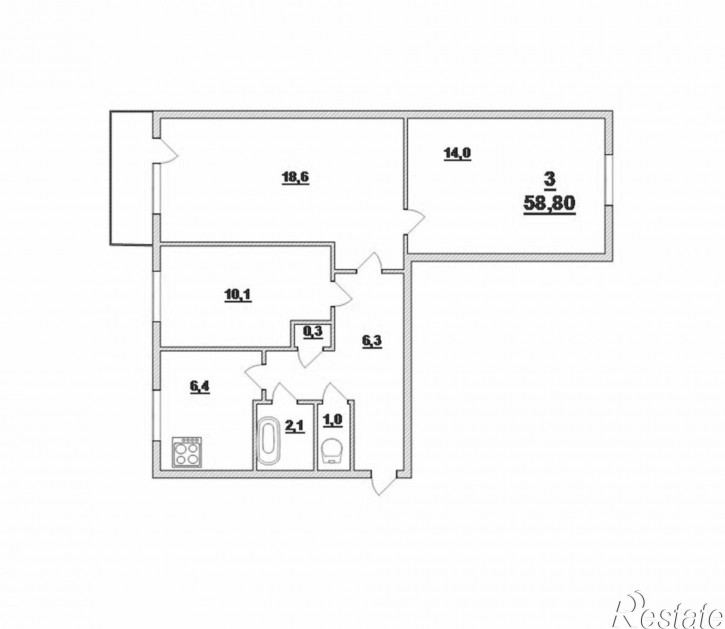 3-комн квартира Куйбышева ул, 181
