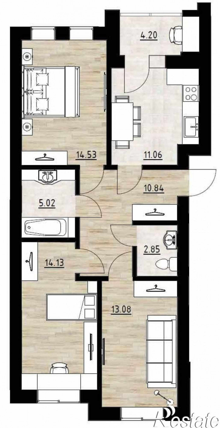 3-комн квартира Поселковая ул, 32