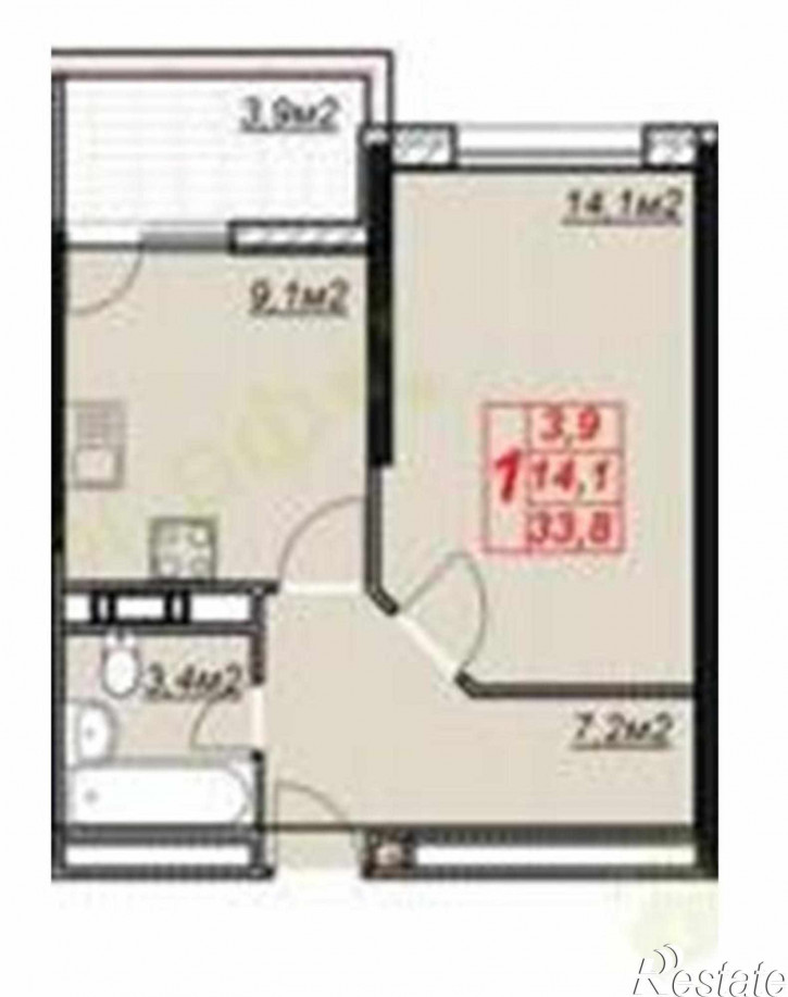 2-комн квартира Ореховая роща, 44