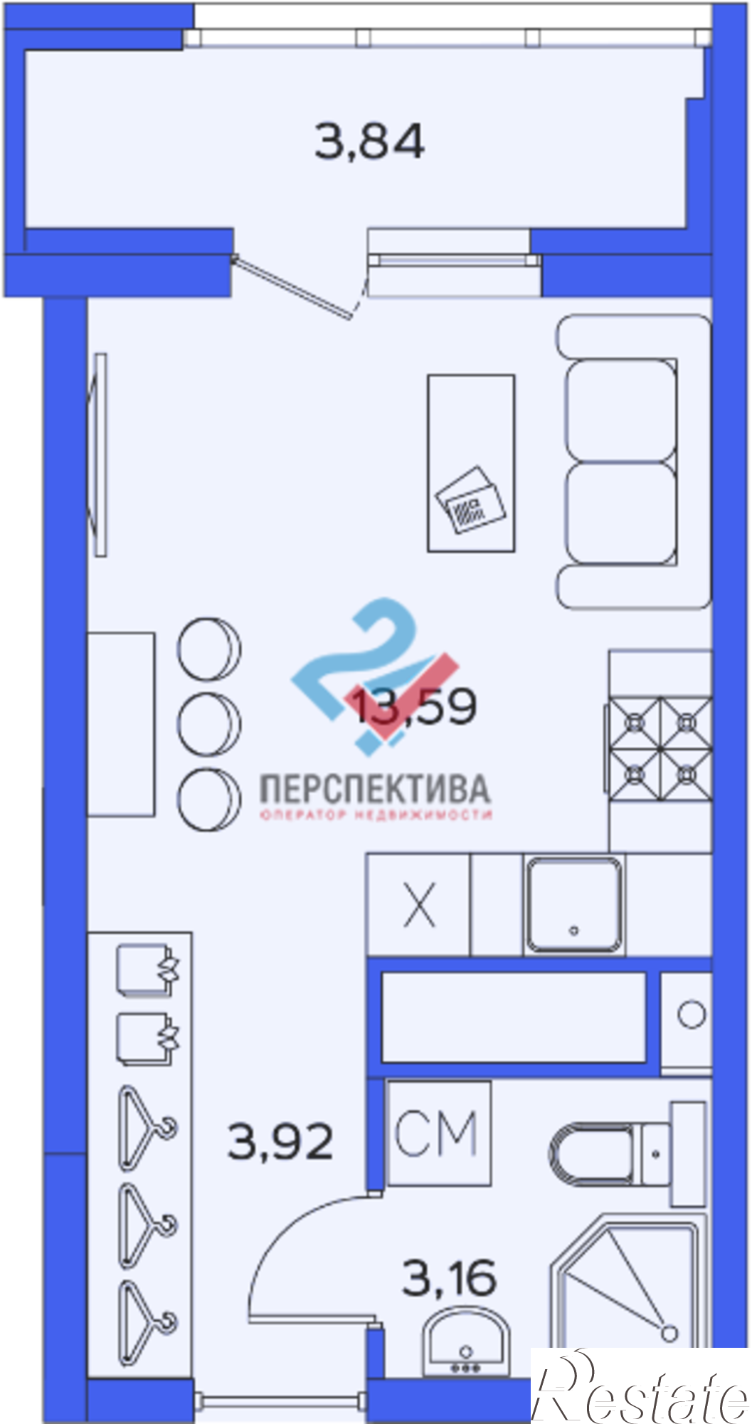Купить студию за 2 857 640 рублей на 3-й проезд Рахманинова