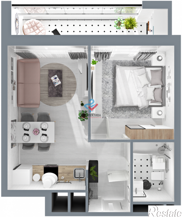 2-комн квартира в новом доме улица Мира, 35