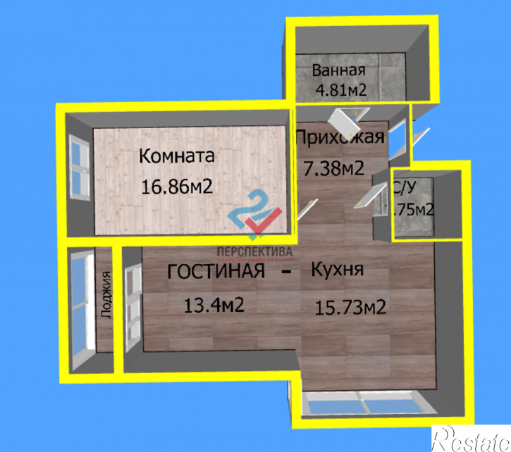 2-комн квартира в новом доме Ладожская улица, 9
