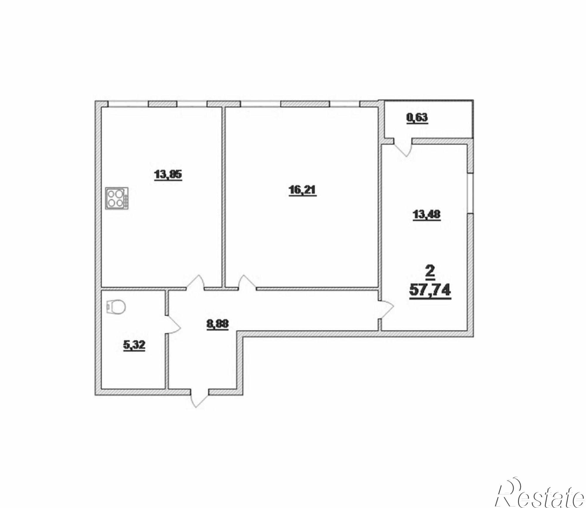 Купить квартиру за 9 300 000 рублей на Гагарина ул, 52