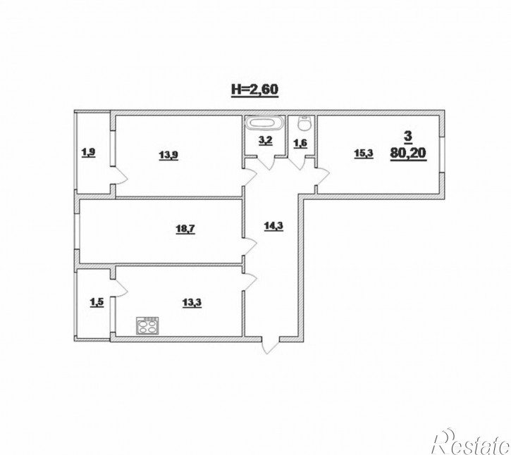 3-комн квартира Виллима Фермора ул, 3-4