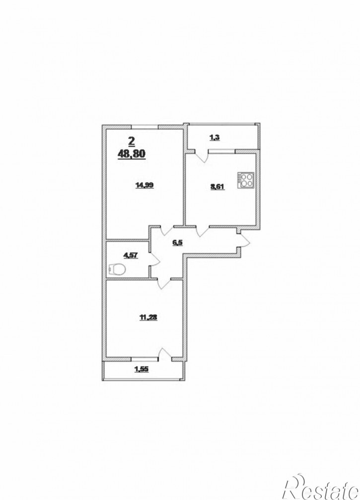 2-комн квартира Батальная ул, 96