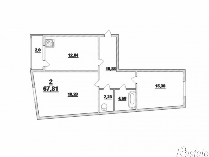 2-комн квартира Крымский проезд, 2