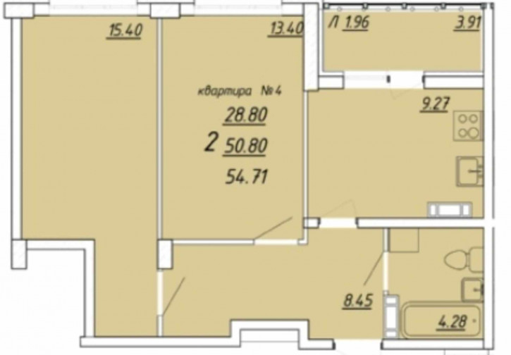 2-комн квартира ул. Звездная, д. 2/2