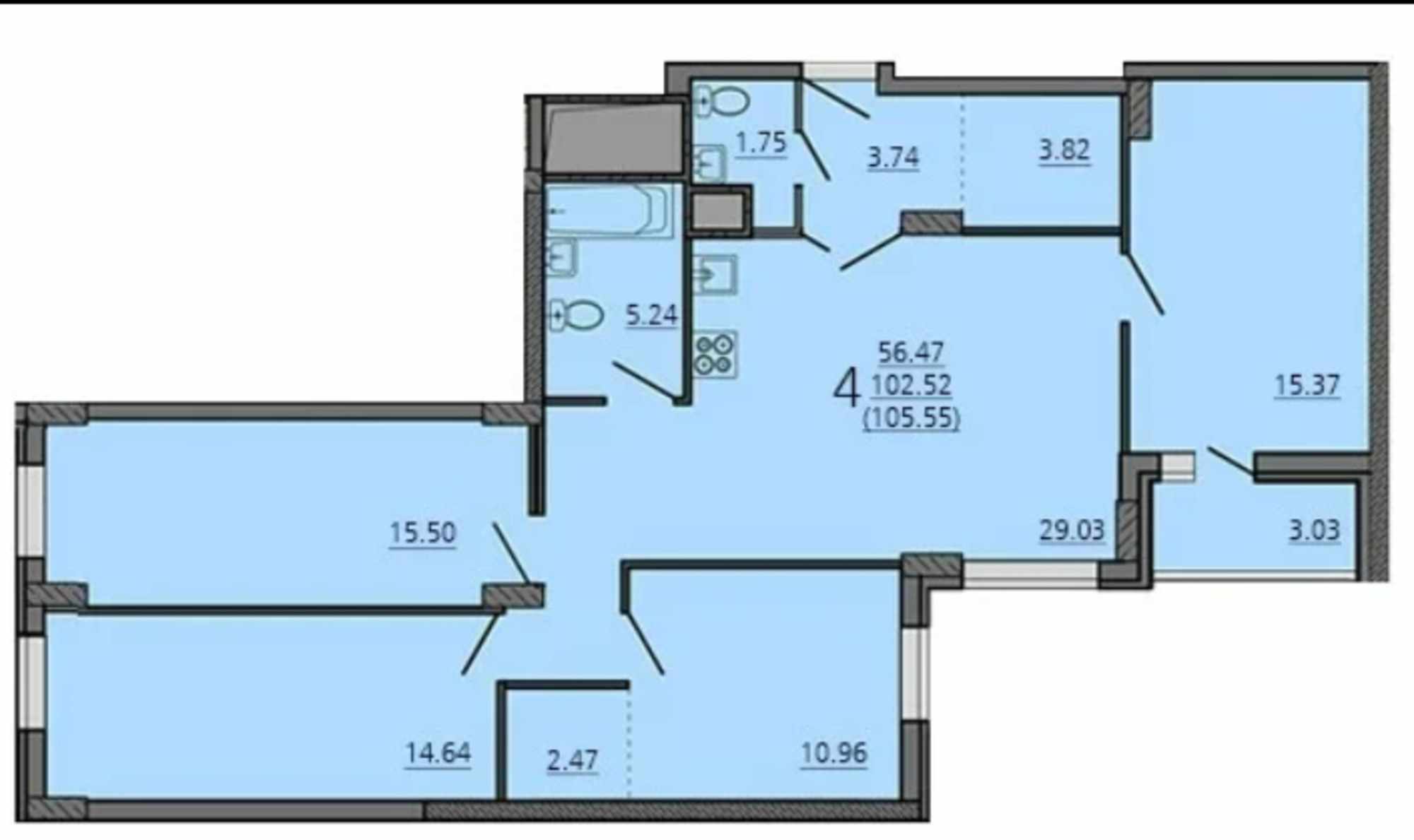 Купить квартиру за 5 555 940 рублей на пр.Победы, д. 101