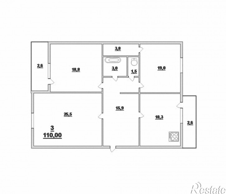 3-комн квартира Согласия ул, 28