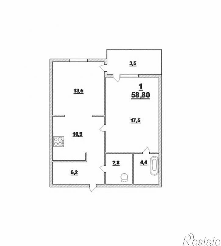 1-комн квартира Молодой гвардии ул, 5