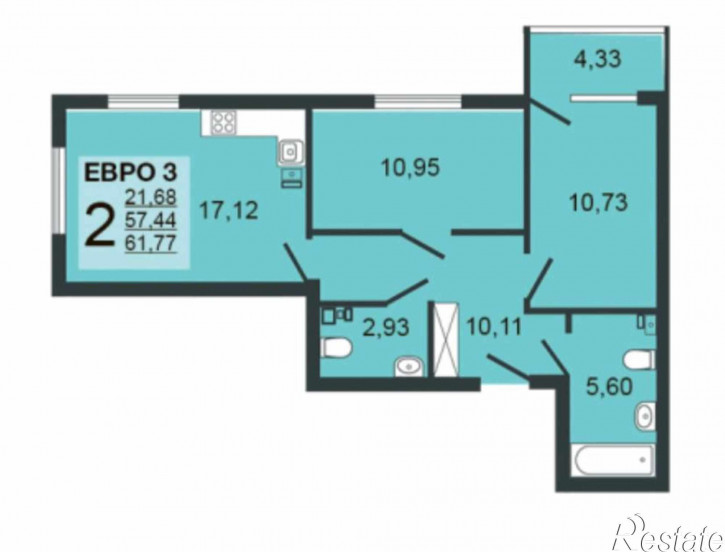 2-комн квартира в новом доме ул. Хренникова, д. 8
