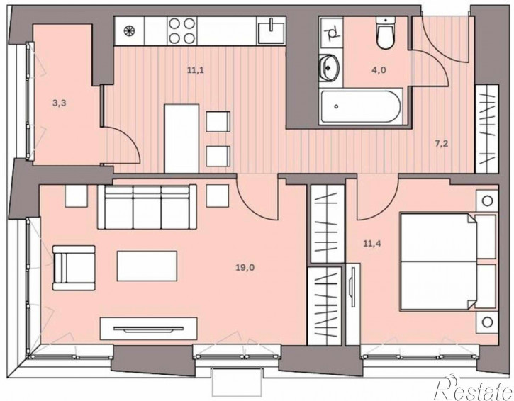 2-комн квартира в новом доме ул Мира,