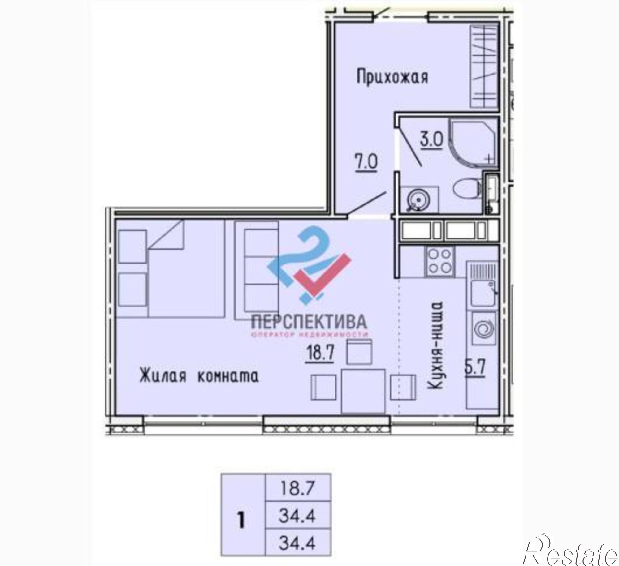 Купить квартиру за 2 244 600 рублей на Пенза,  Побочинская улица
