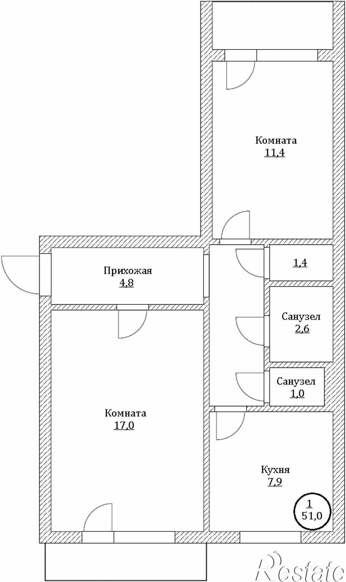 Купить квартиру за 3 200 000 рублей на Загородная ул, 8