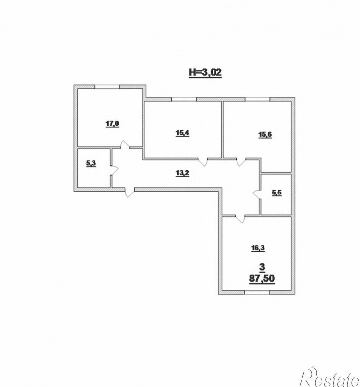 3-комн квартира Потемкина ул, 1