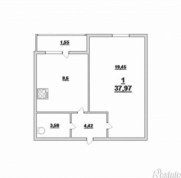 1-комн квартира Садовая ул, 5