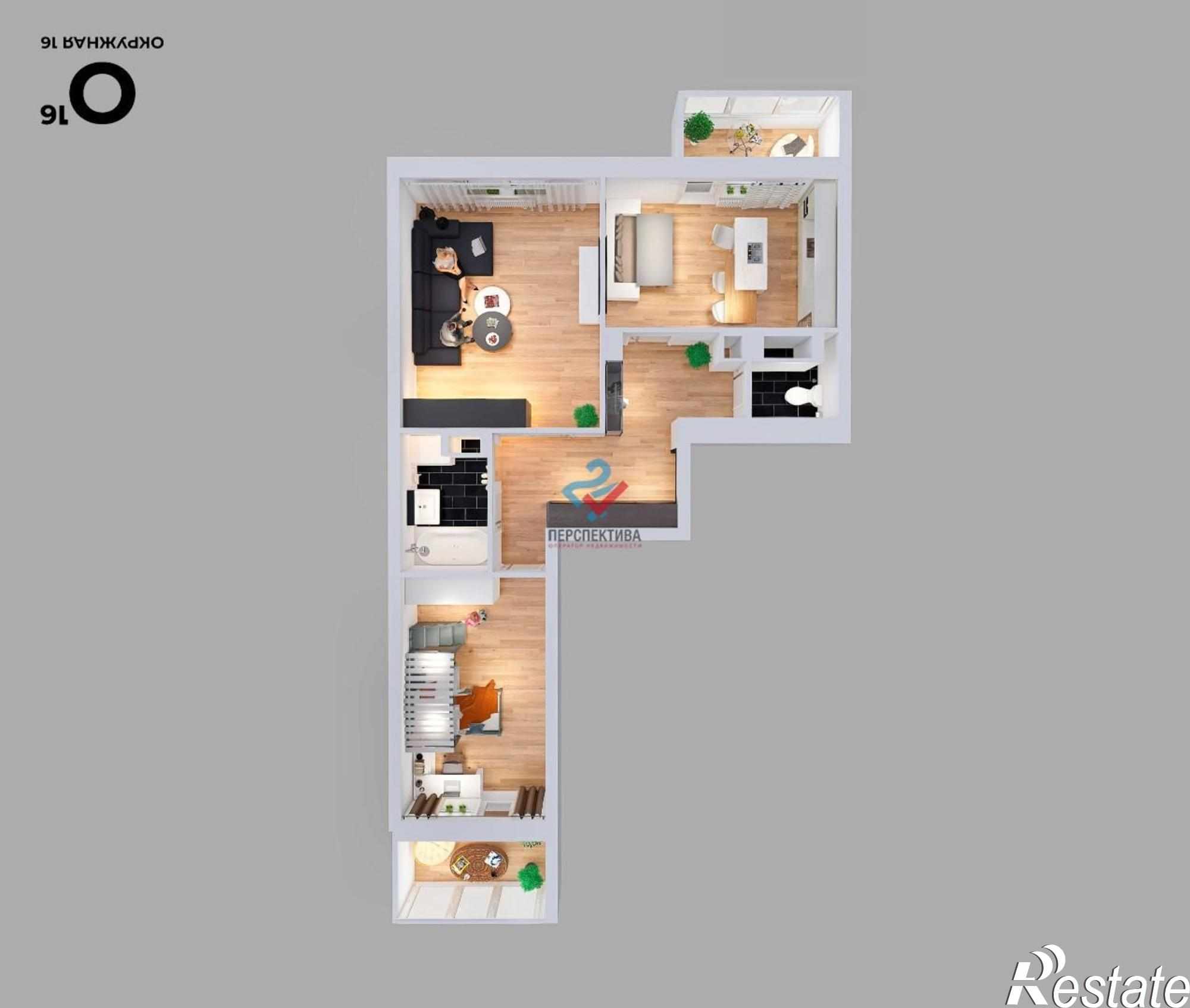 Купить квартиру за 4 181 900 рублей на Окружная улица, 16