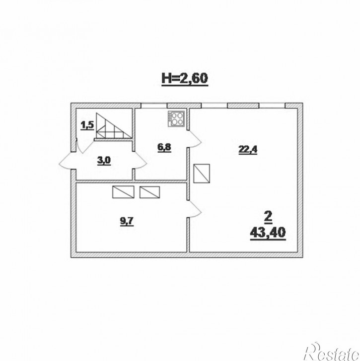 2-комн квартира Центральная ул, 9