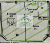 2-комн, 64.2 кв м, этаж 7/10 Адмиральского ул, 1а
