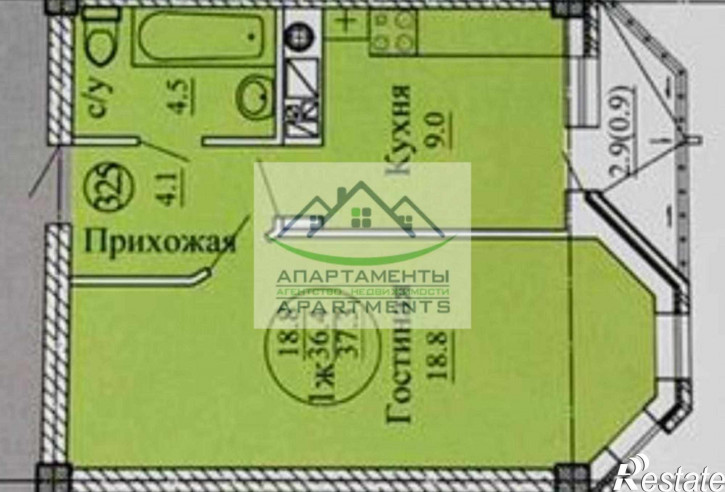 1-комн квартира Адмиральского ул, 1А