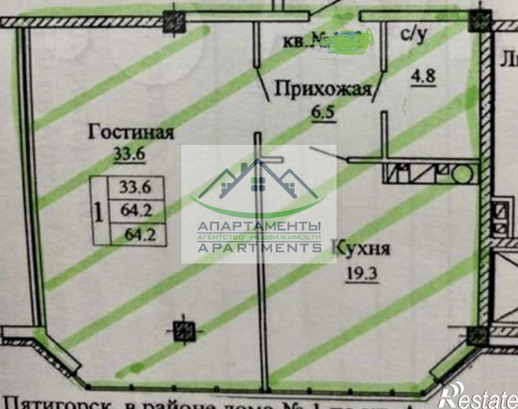 2-комн квартира в новом доме Адмиральского ул, 1а