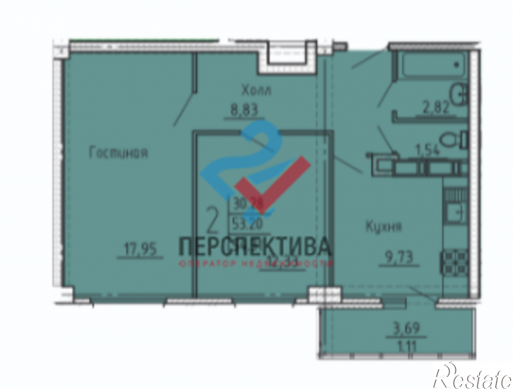 2-комн квартира в новом доме жилой комплекс Арбековская Застава,  с11