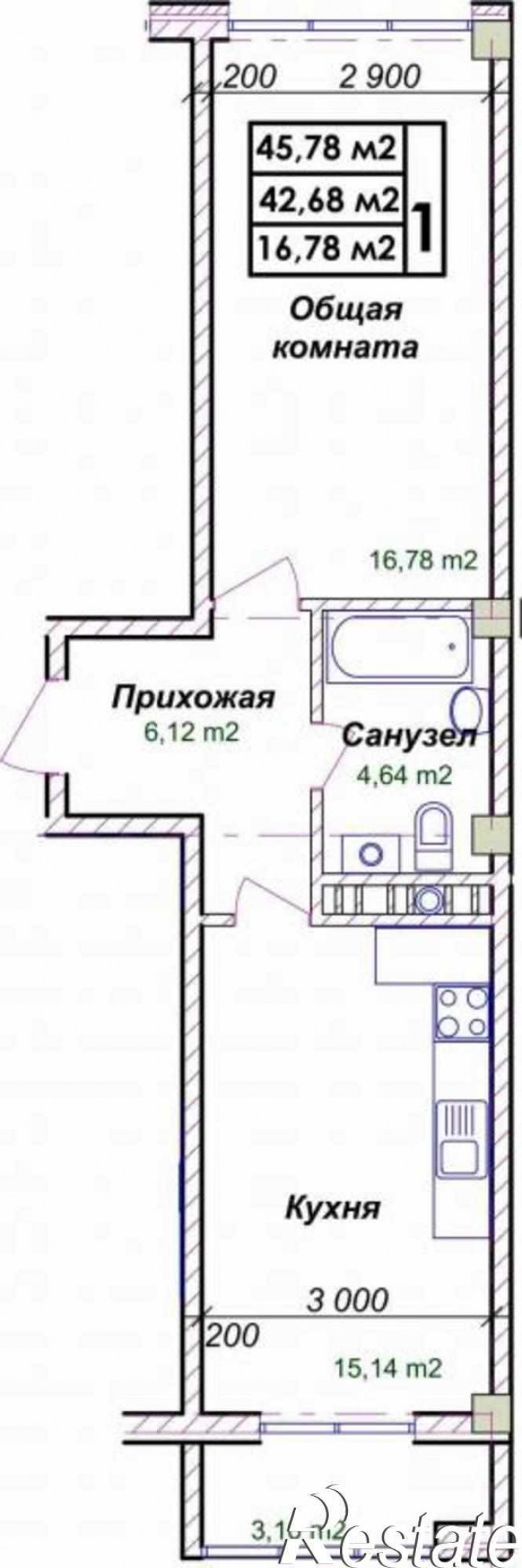 1-комн квартира п. Супсех