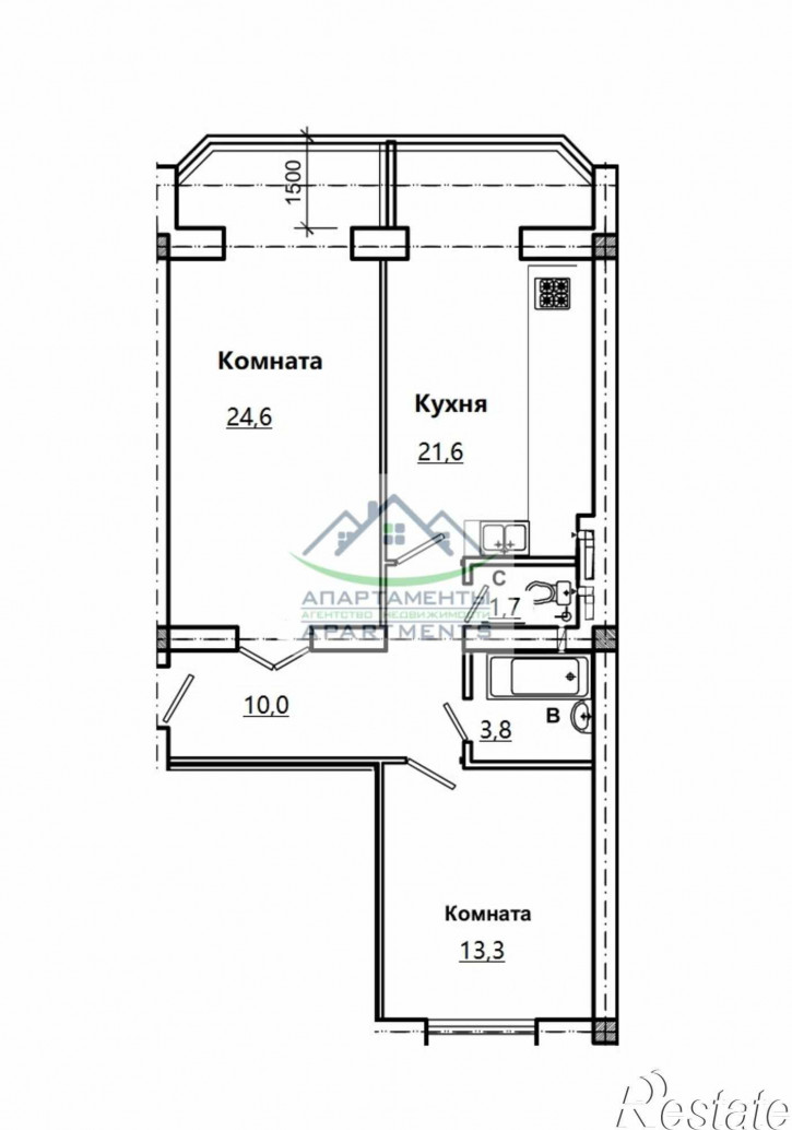 2-комн квартира Оранжерейная ул, 17к1