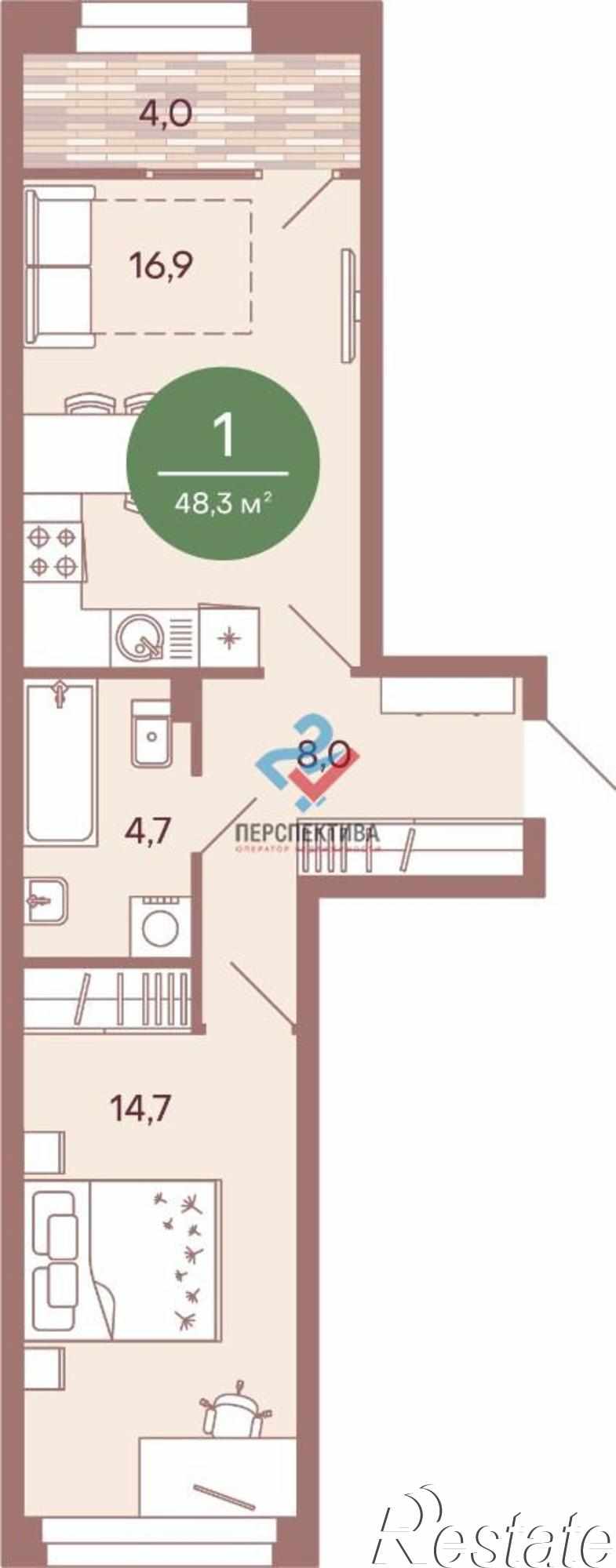 Купить квартиру за 3 525 900 рублей на Измайлова