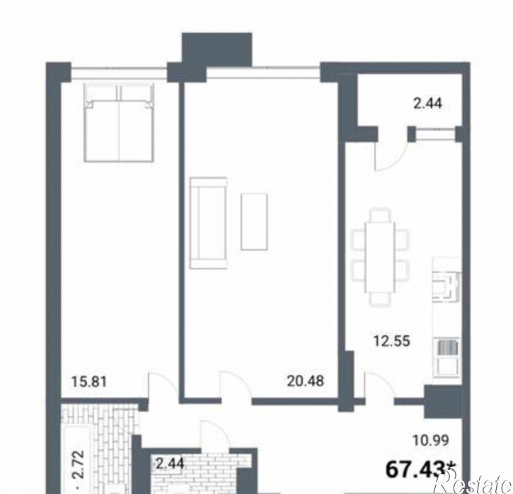 3-комн квартира Гвардейский переулок, 13