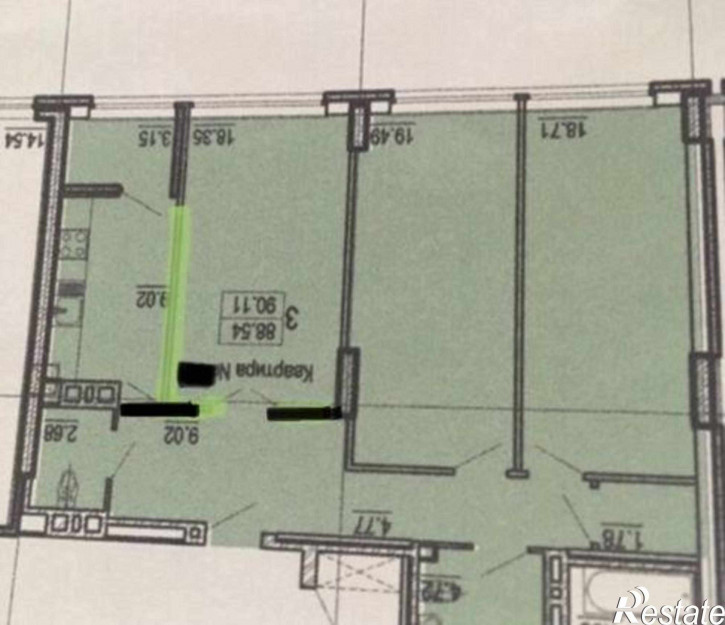 3-комн квартира в новом доме улица Жмайлова, 4Г
