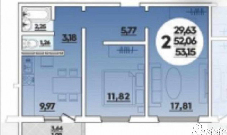 2-комн квартира в новом доме улица Висаитова, 6/10