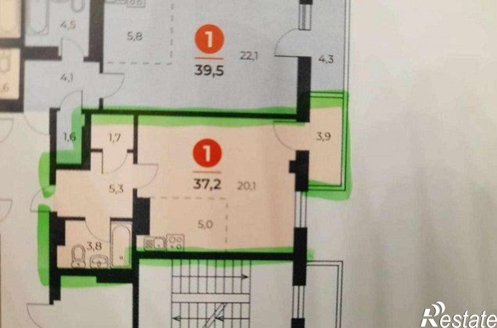 1-комн квартира в новом доме улица Оганова, 20к3