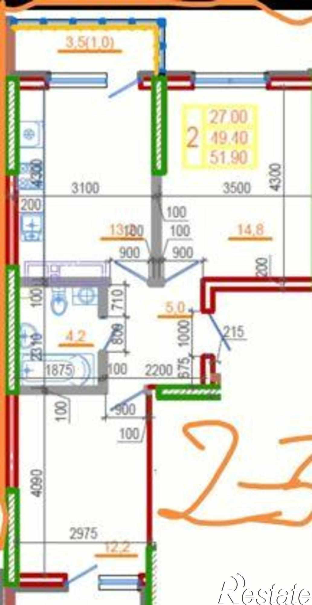 Купить квартиру за 4 230 000 рублей на улица Жмайлова, 19А