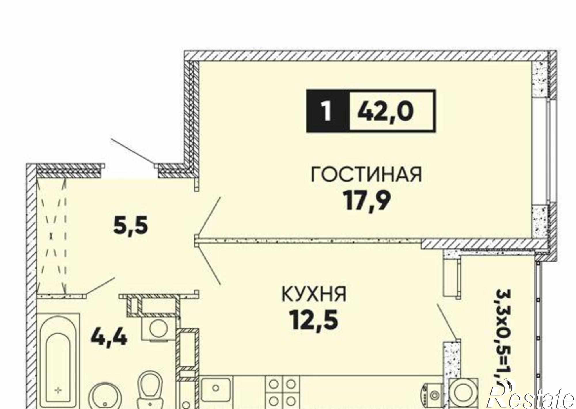 Купить квартиру за 2 960 000 рублей на улица Вересаева, 101/2с2