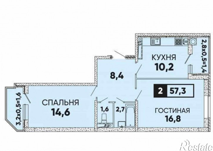 2-комн квартира улица Вересаева, 101/1с2