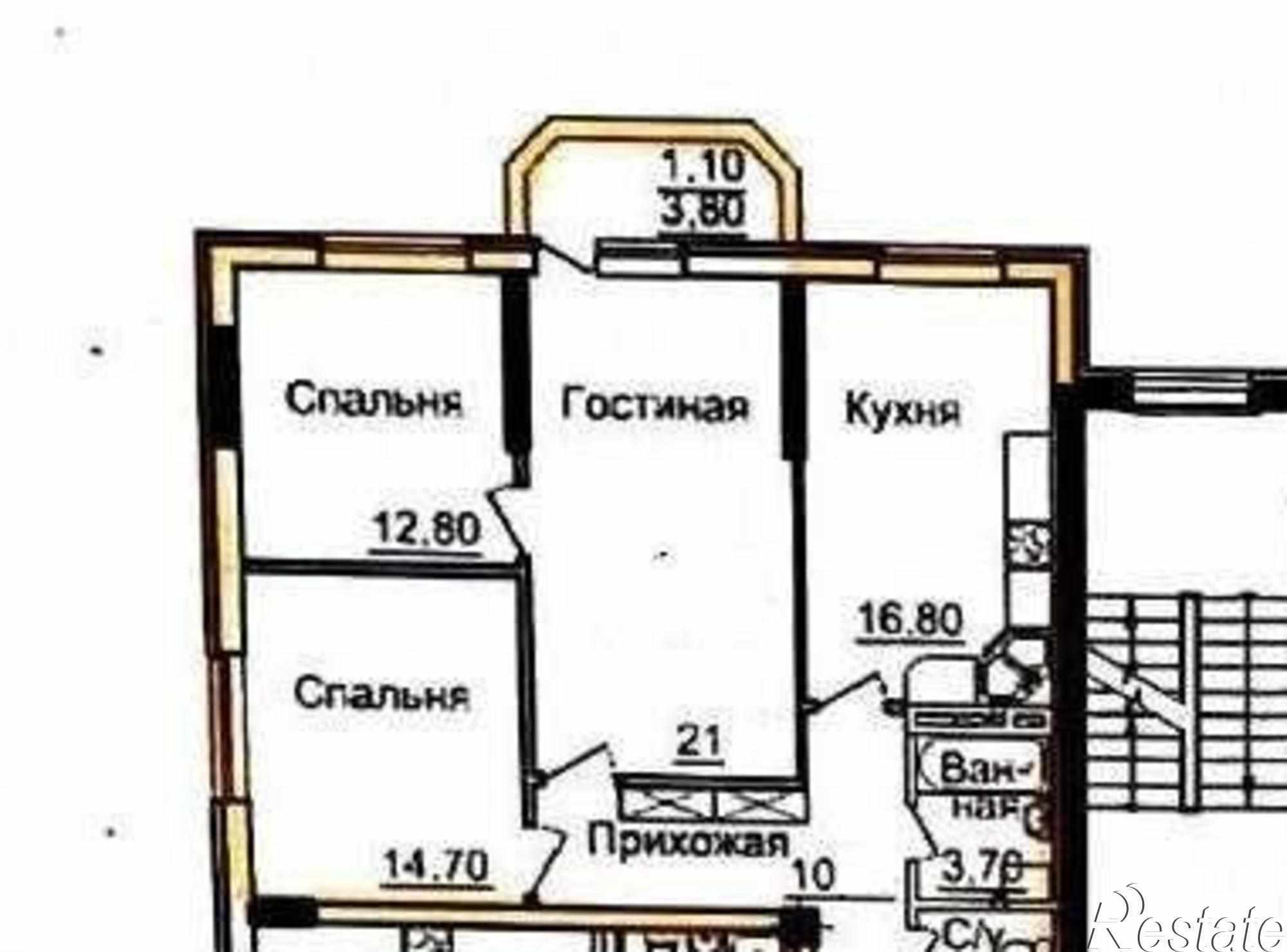 Купить квартиру за 5 260 000 рублей на переулок Крючкова, 1/20