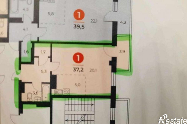 1-комн квартира в новом доме улица Оганова, 20к3