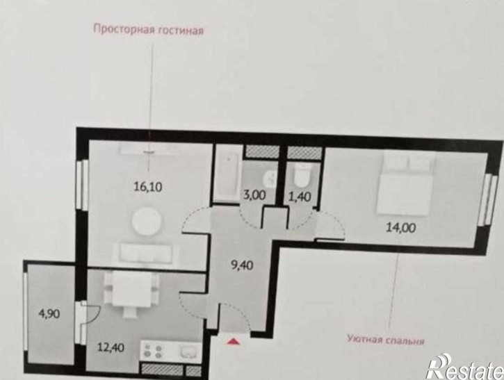 2-комн квартира в новом доме улица Ерёменко, 110с1