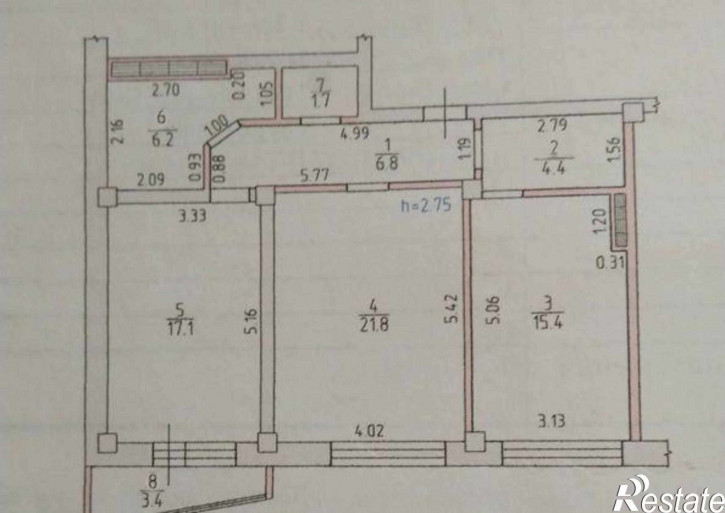 2-комн квартира Гвардейский переулок, 11/3